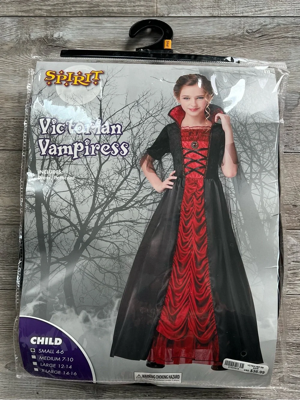 Spirit Halloween Victorian Vampiress Child Costume Size Small 4-6